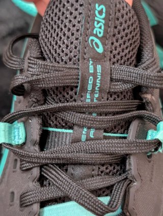 ASICS Bambas Negras y Turquesa