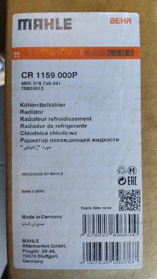 Radiador de  agua nuevo BMW serie 6 compatible 630