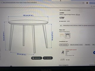 Mesa redonda Ikea LISABO negra