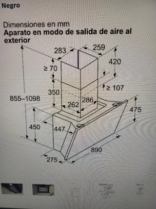 Campana Extractora Bosch Cristal Negra