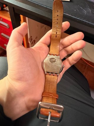 Swatch Irony Vintage con cinturino in pelle marrone