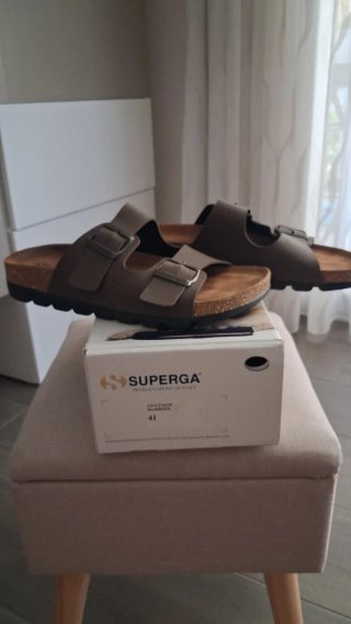 Superga Sandali Marroni Doppia Fibbia Tg 41