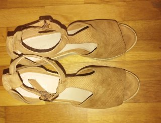 Sandalias cuña Graceland beige/marrón