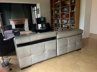 Sofá Natuzzi Piel Gris, abatible