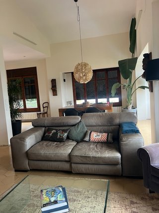 Sofá Natuzzi Piel Gris, abatible
