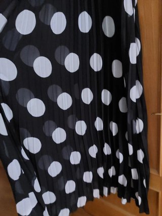 Vestido fiesta lunares negro y blanco T.XXL