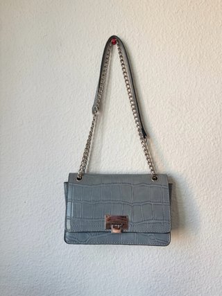 Bolso gris efecto piel cocodrilo