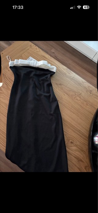 Vestido Zara palabra de honor lazo M