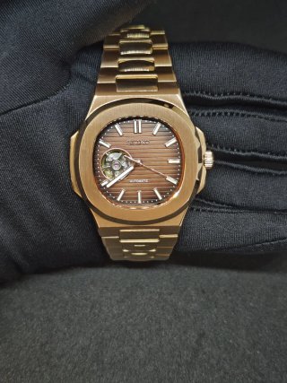Seiko Mod Nautilus Oro rosa Marron Chocolate