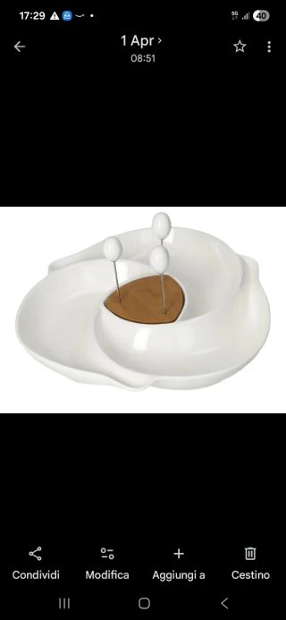 Antipastiera Brandani ceramica e legno