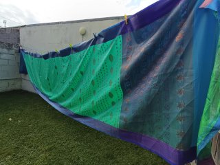 Preciosa tela hindú gran tamaño para sari