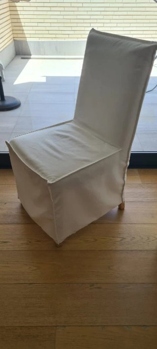 Sillas de comedor blancas (4 unidades) con funda