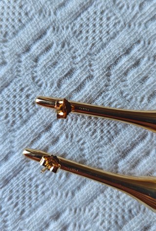 Par pendientes en forma de gota Plata 925 Baño oro