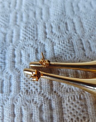 Par pendientes en forma de gota Plata 925 Baño oro