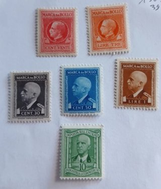 Regno 1903/39- marche da bollo nuove MH*