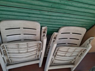 Coppia sdraio vintage da balcone robuste