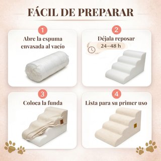 Escalera para perros NUEVA. Peldaños bajos.