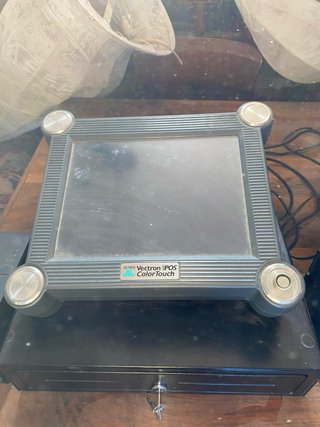 Caja Registradora Gris con Cajón