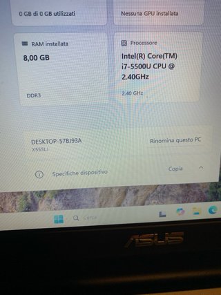 Notebook Asus Intel Core i7 5005U