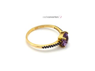 anillo oro 18k con amatista