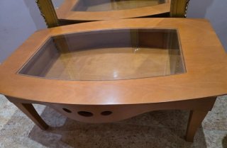 Mesa de centro madera y cristal