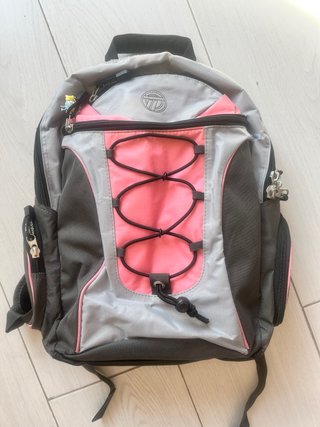 Mochila Portátil Gris y Rosa