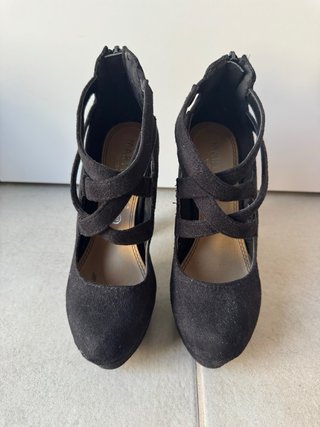 Zapatos tacón plataforma negros T.35