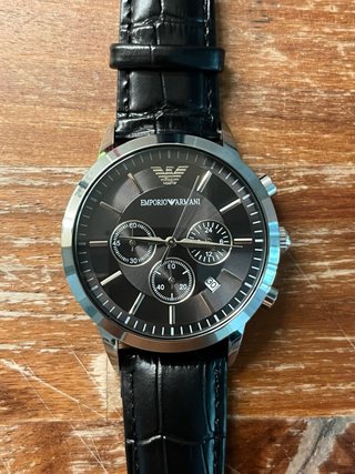 Reloj Emporio Armani Negro y Plateado