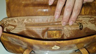 Bolso Cartier Cabochon Cuero Marrón original