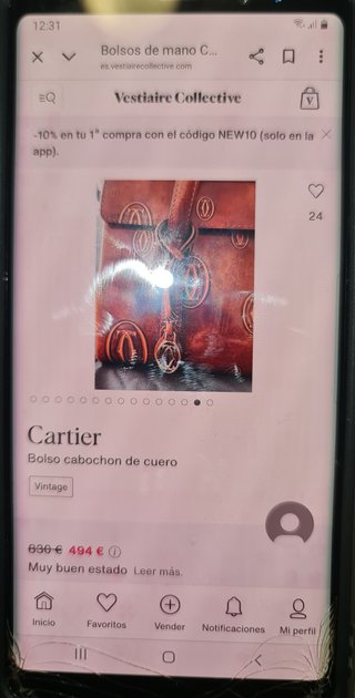 Bolso Cartier Cabochon Cuero Marrón original