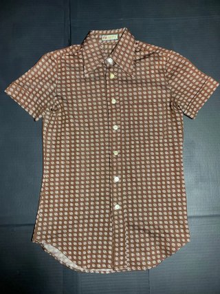 Camisa manga corta retro marrón