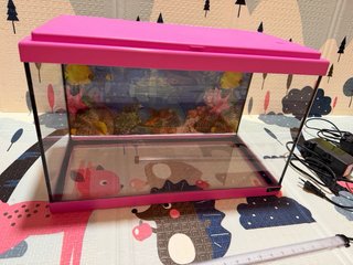 Acuario de cristal Rosa 50x25x35cm 34L