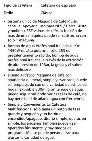 Cafetera KOTLIE Multicápsula AC-513K