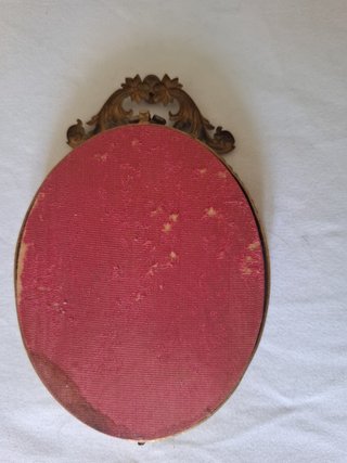Piccola cornice ovale vintage legno dorato