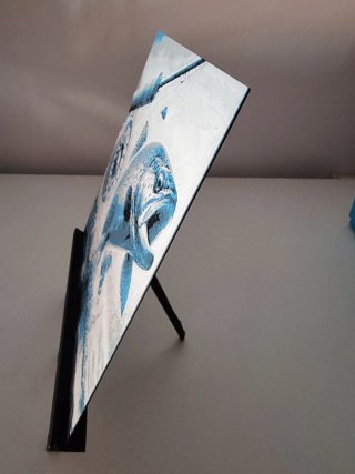 Cuadro Trucha 3D Azul y Plateado