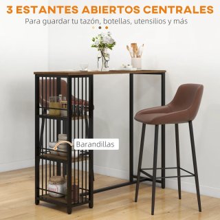 Mesa Alta Cocina Bar con Estantes