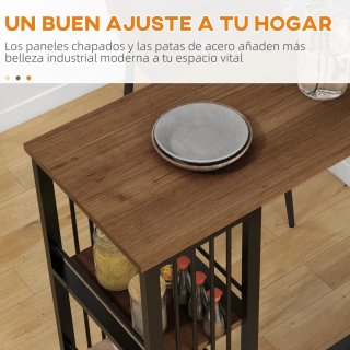 Mesa Alta Cocina Bar con Estantes