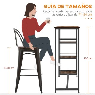 Mesa Alta Cocina Bar con Estantes