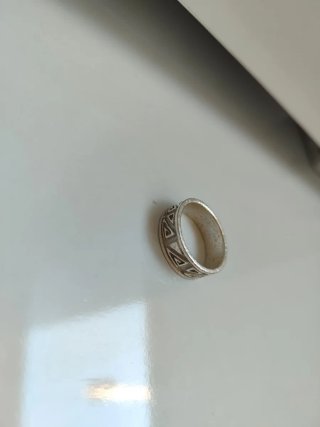 Anillo plata antiguo diseño geométrico