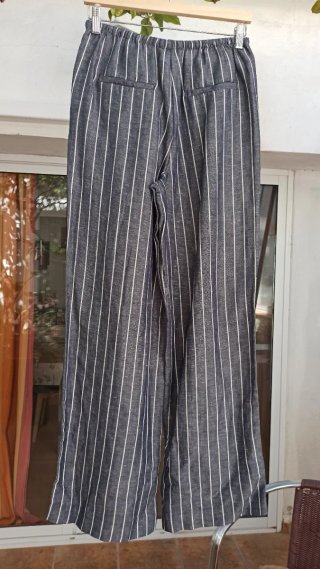Pantalón H&M Lino Rayas Talla S