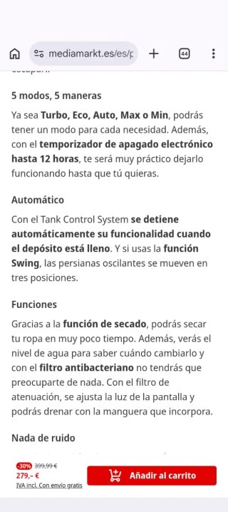 Deshumidificador DeLonghi DNS 80 Gris