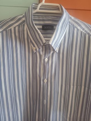 Camisa Mirto Rayas Azul y Blanco Talla XXL