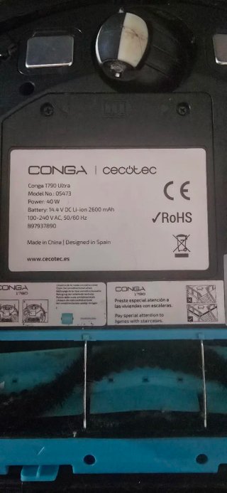 Robot aspirador Conga(cambiar bateria)