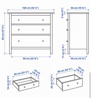 Cajonera Ikea Hemnes Blanca
