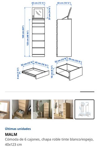 Cómoda Ikea Negra 7 Cajones No hago envios