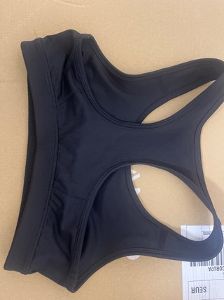 Top deportivo Puma negro y rosa Talla S