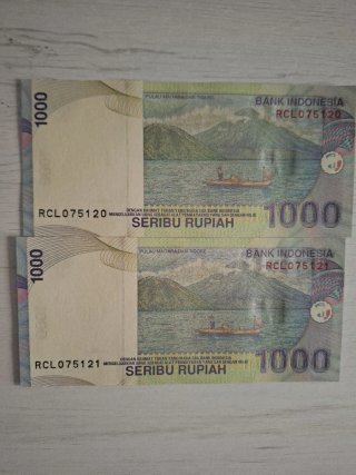 2 Billetes 1000 Indonesia