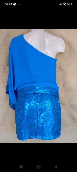 Vestido fiesta/ceremonia azul lentejuelas