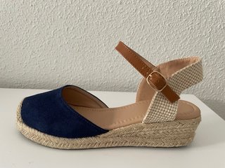 Zapatillas esparto cuña baja azul marino talla 40