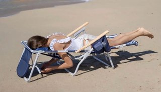 2 Silla de playa plegable-mochila Flamingueo
